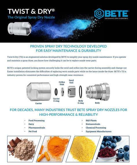 bete spray dry nozzle - spray drying nozzles